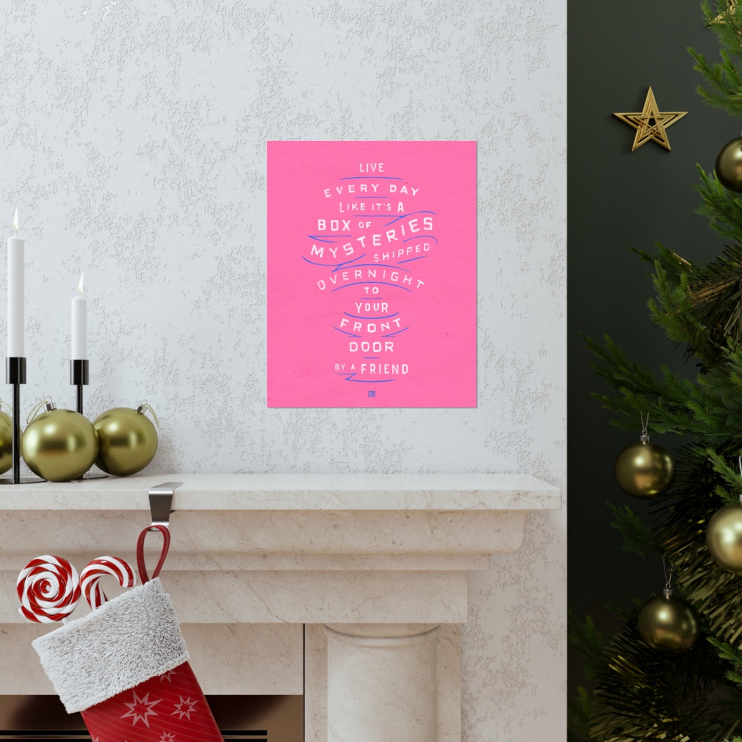 Life's A Box Of Mysteries Print — Pink