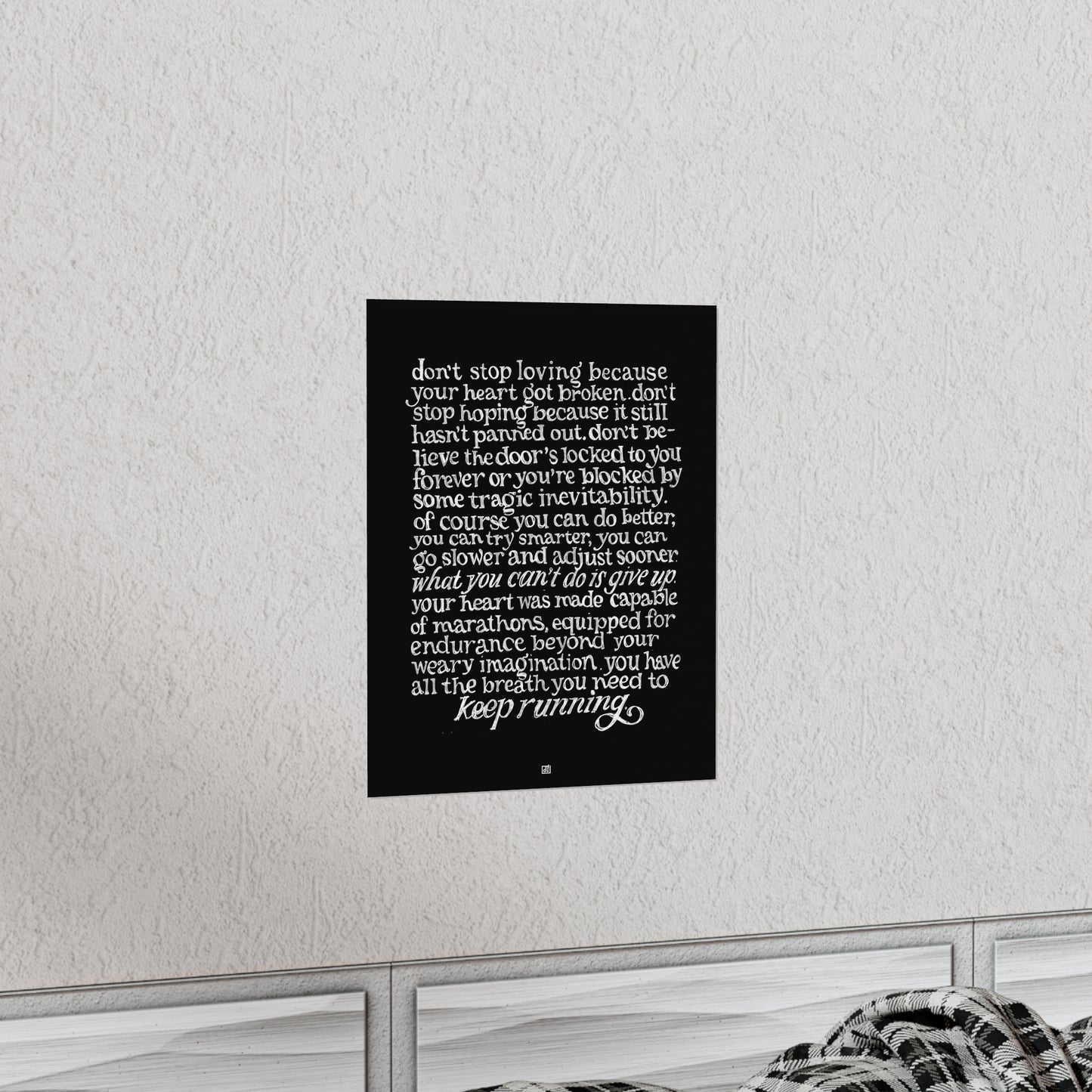 Don't Stop Running, Keep Loving Print — Black