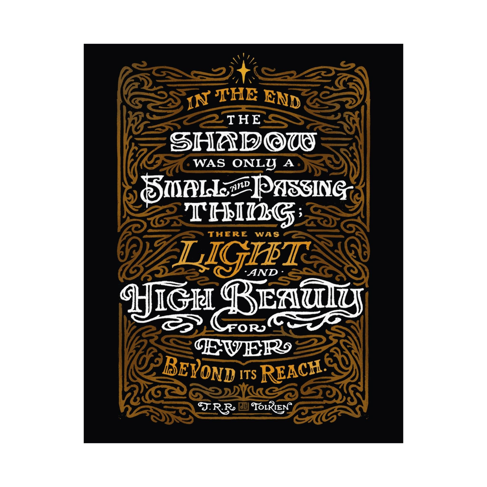Light and High Beauty Gold — Tolkien Print
