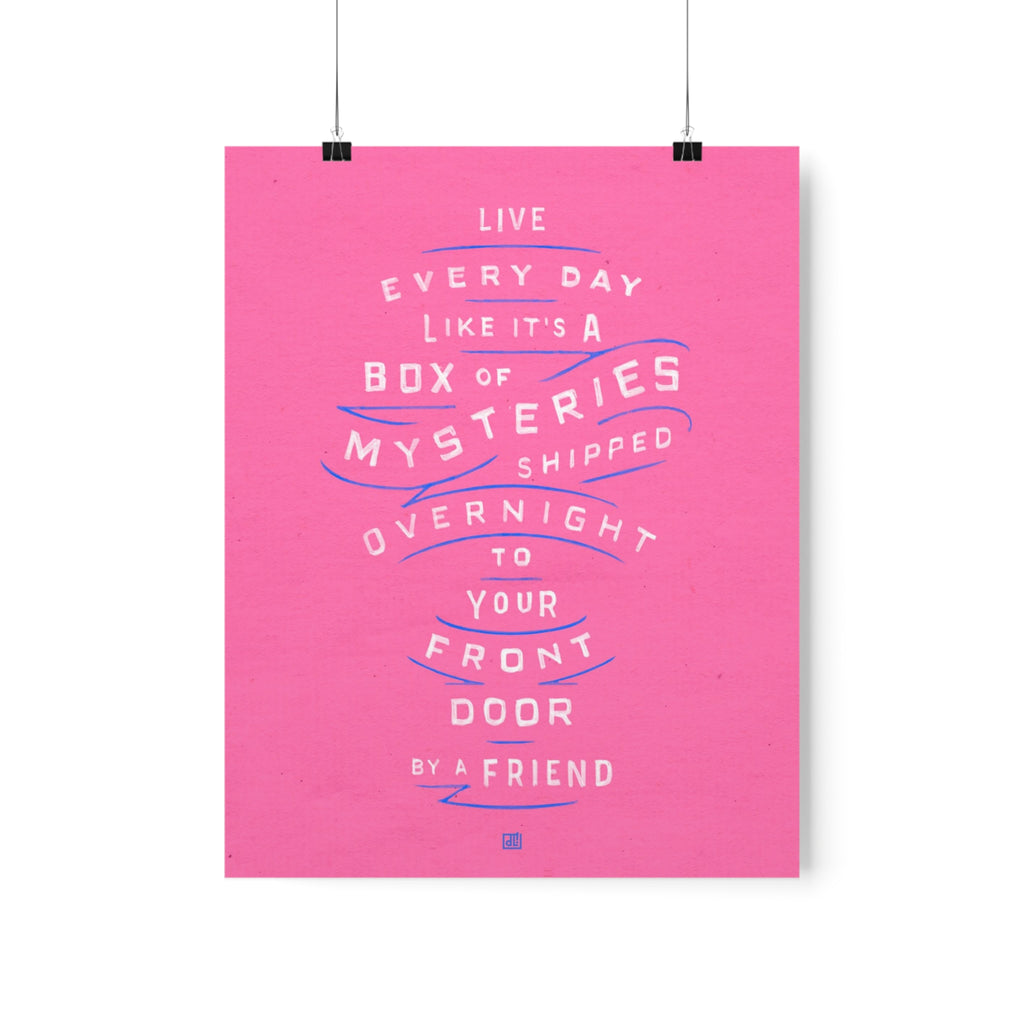 Life's A Box Of Mysteries Print — Pink