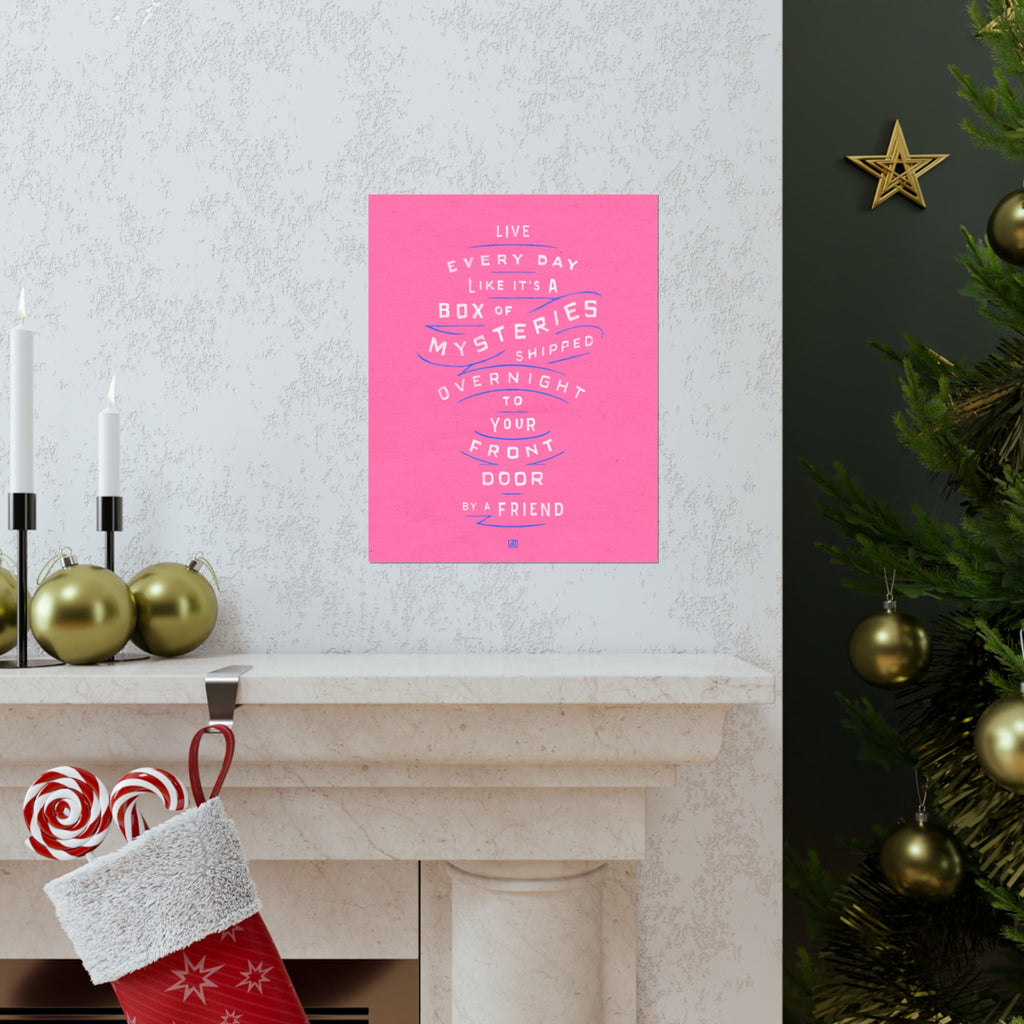 Life's A Box Of Mysteries Print — Pink