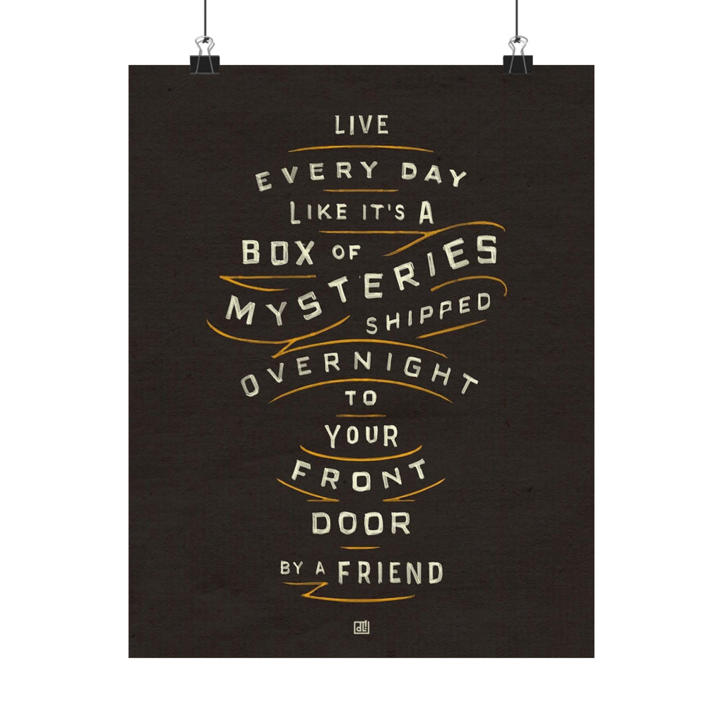 Life's A Box Of Mysteries Print — Black