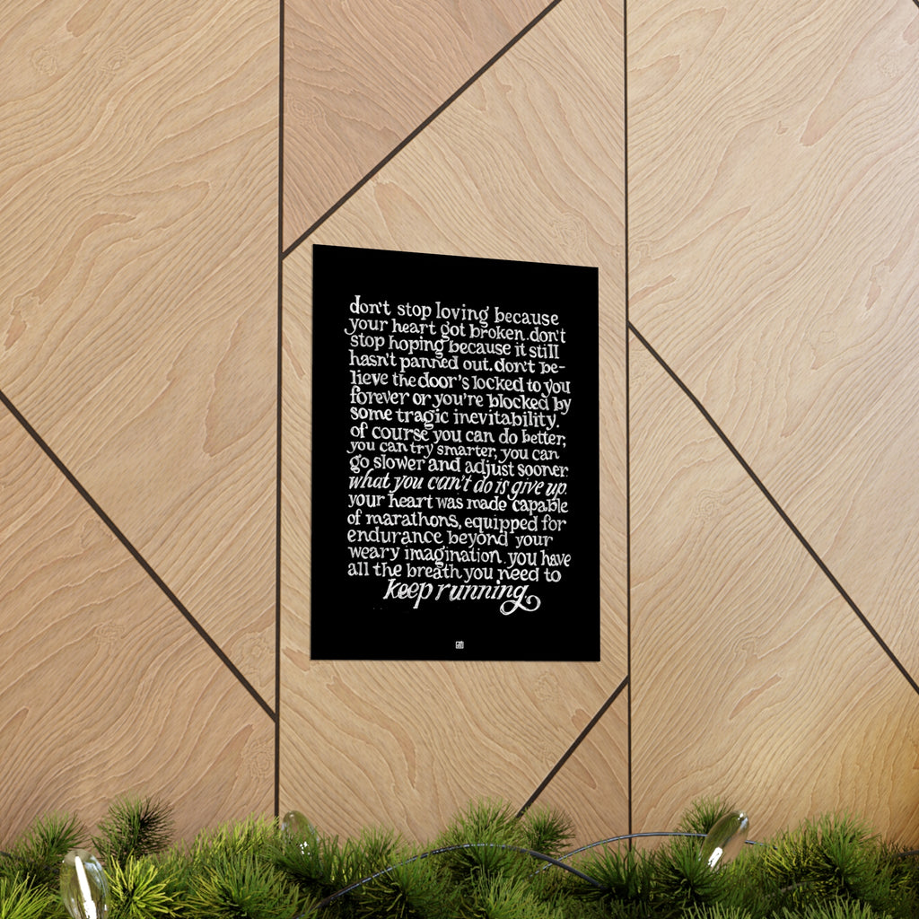 Don't Stop Running, Keep Loving Print — Black