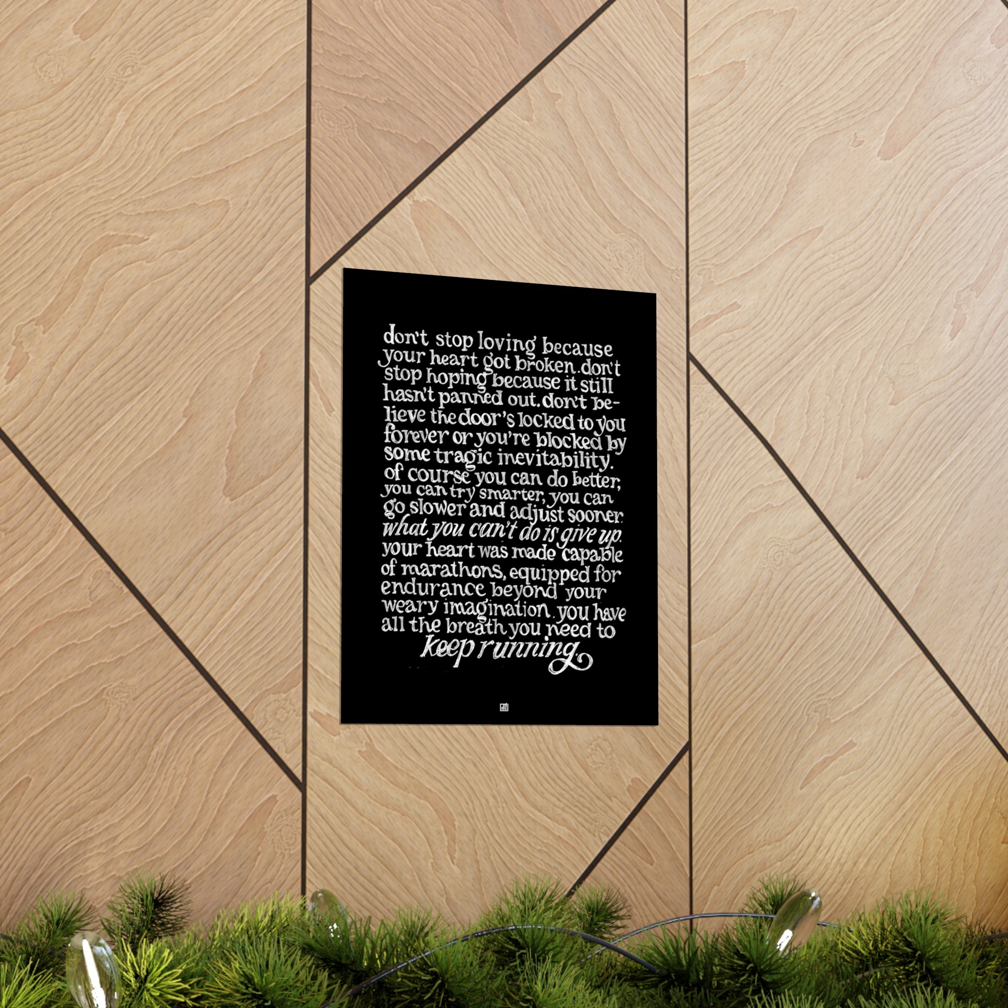 Don't Stop Running, Keep Loving Print — Black