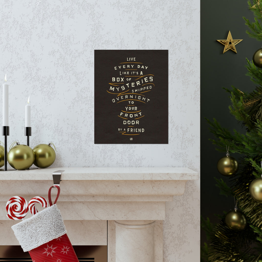 Life's A Box Of Mysteries Print — Black