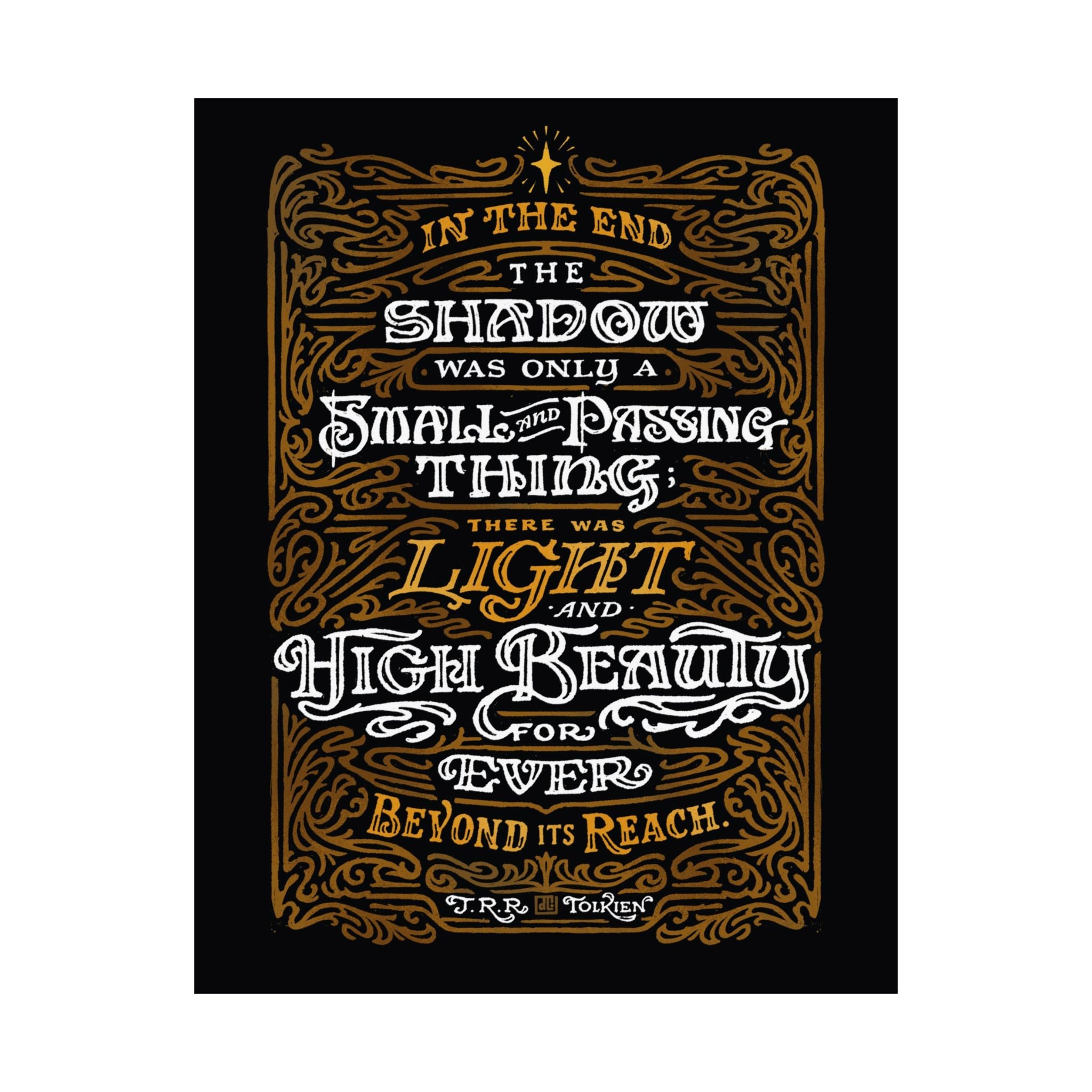 Light and High Beauty Gold — Tolkien Print