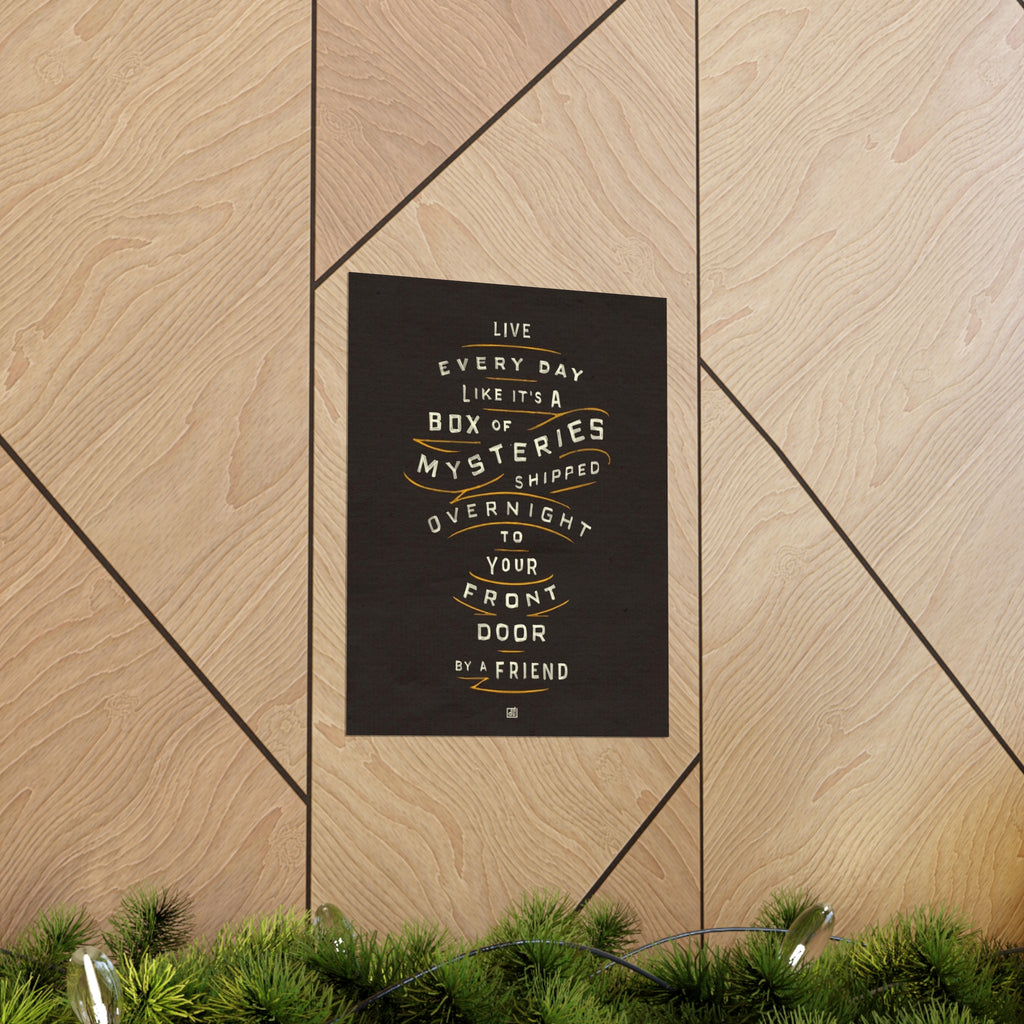 Life's A Box Of Mysteries Print — Black
