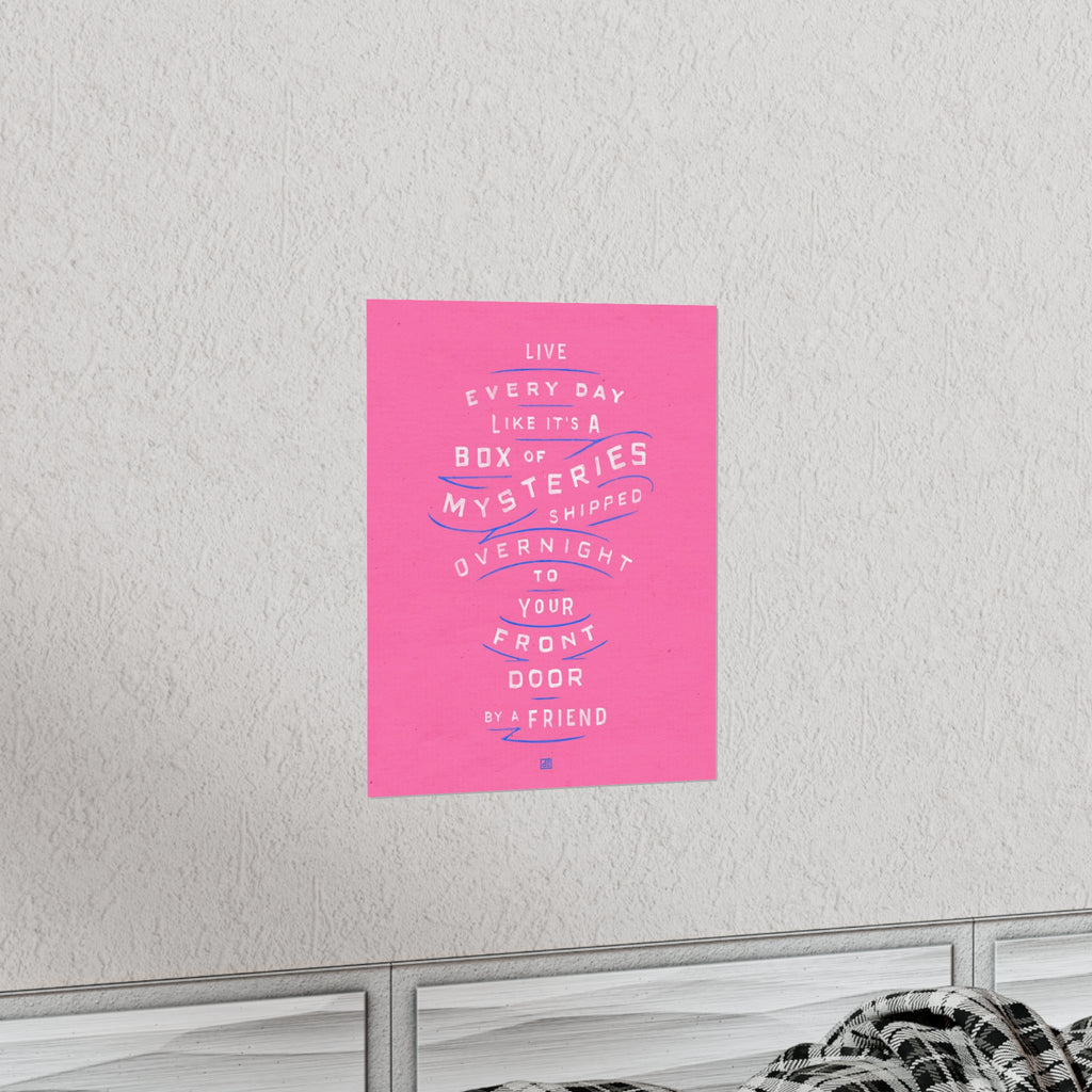 Life's A Box Of Mysteries Print — Pink