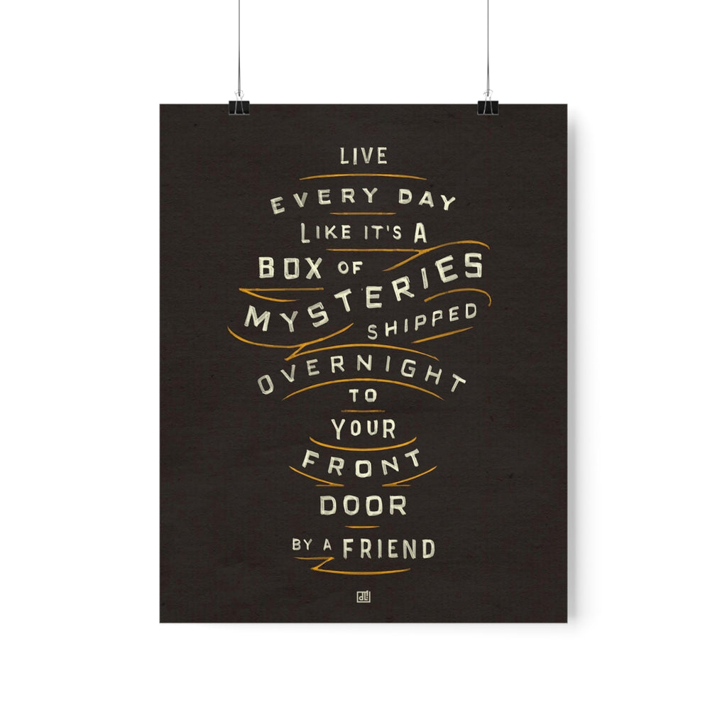 Life's A Box Of Mysteries Print — Black
